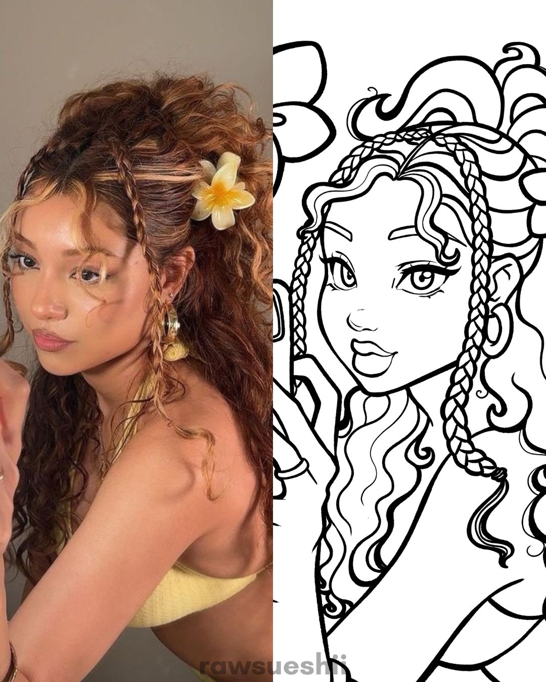 🎨✨ Exclusive Custom Coloring Page Portrait – Hand-Drawn by RawSueshii | Limited Spots
