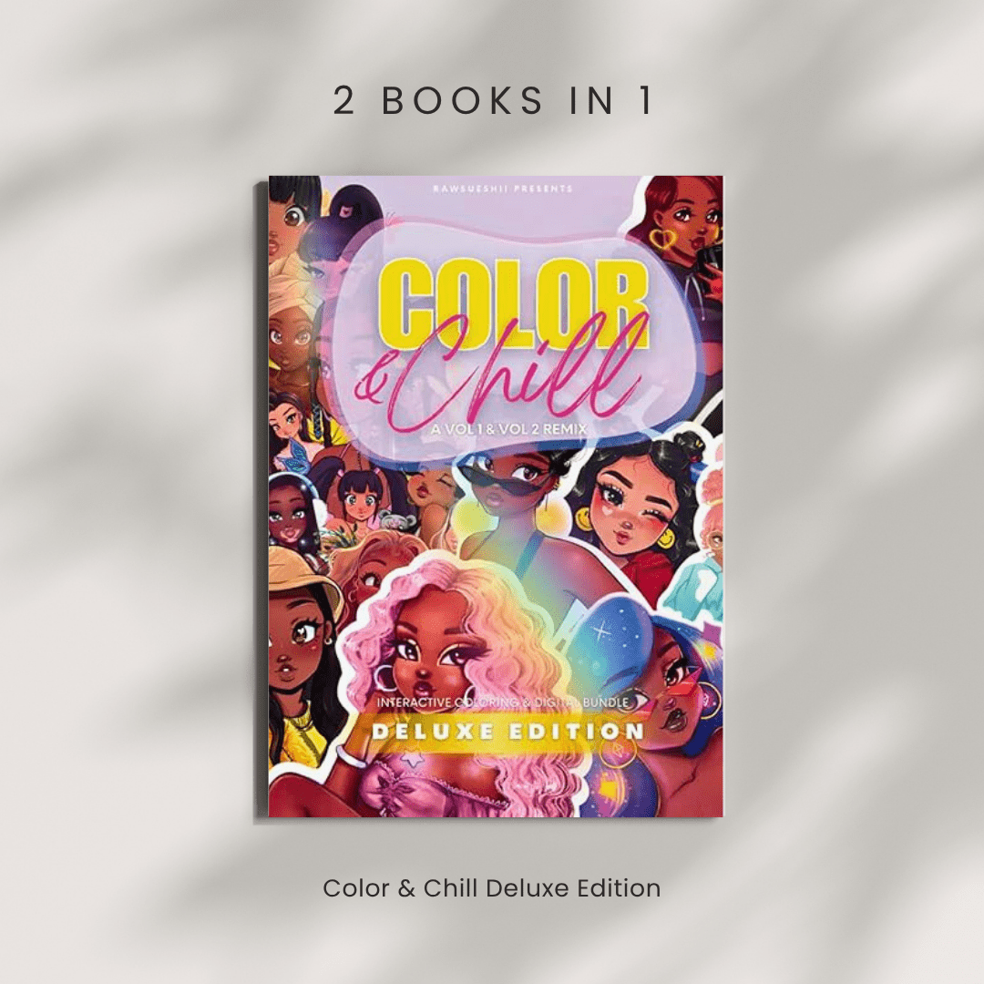 Color & Chill Deluxe Bundle: Premium Interactive Coloring Book with Digital Access | 2 Books in 1 - RawSueshii