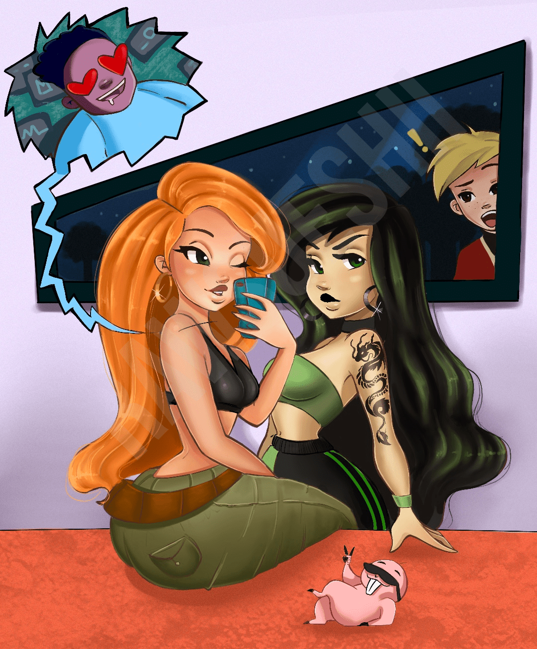 Kim and Shego - 8" x 11" Art Print - RawSueshii