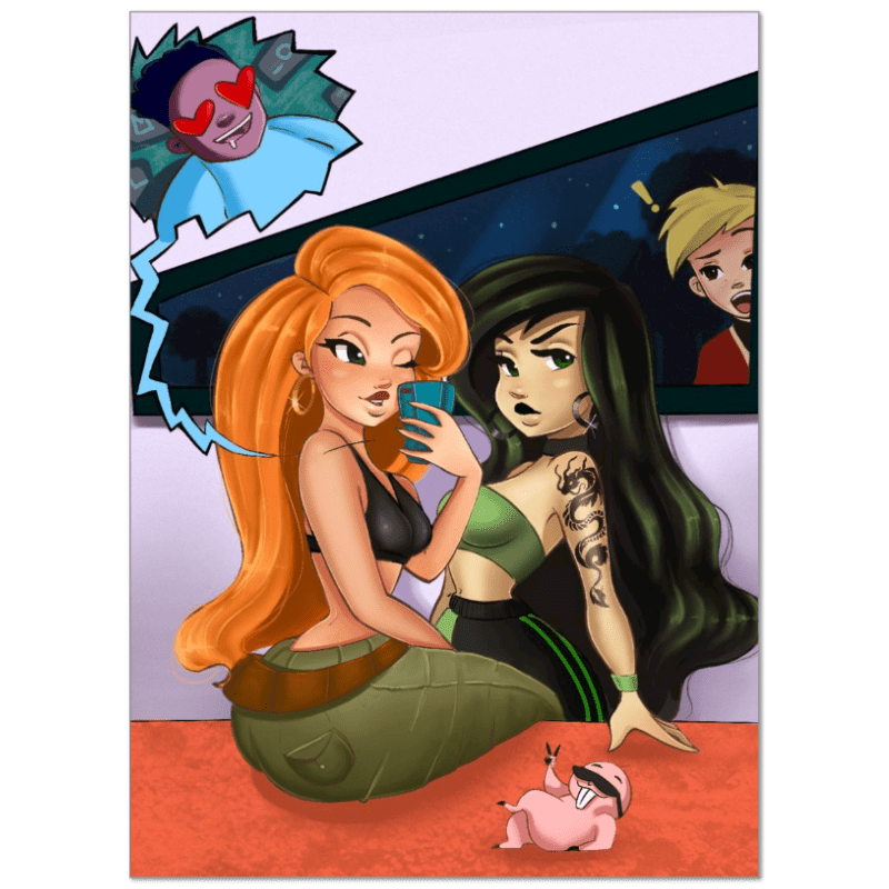 Kim and Shego - Art Print - RawSueshii