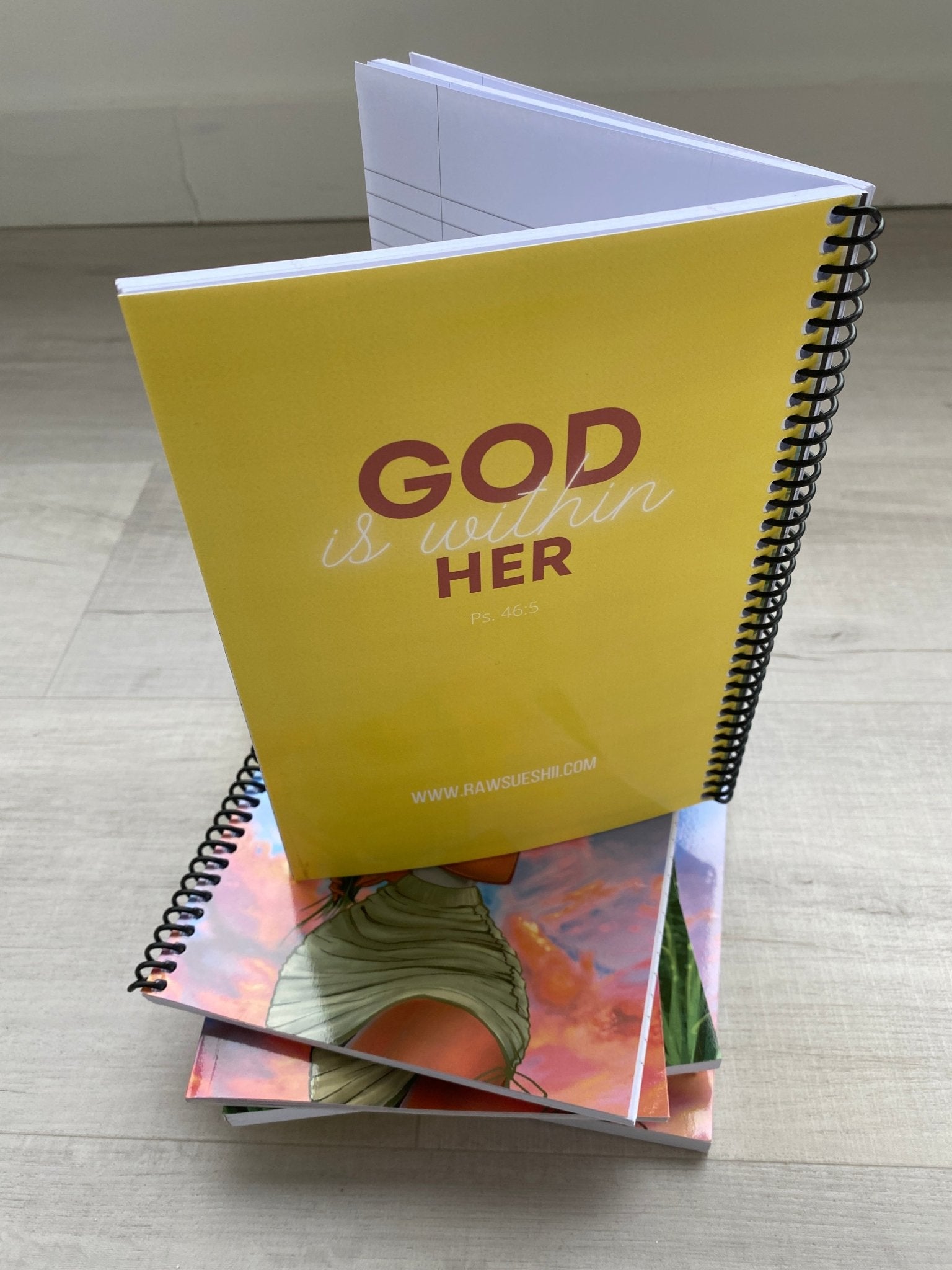God is within Her Spiral Journal/Notebook - RawSueshii