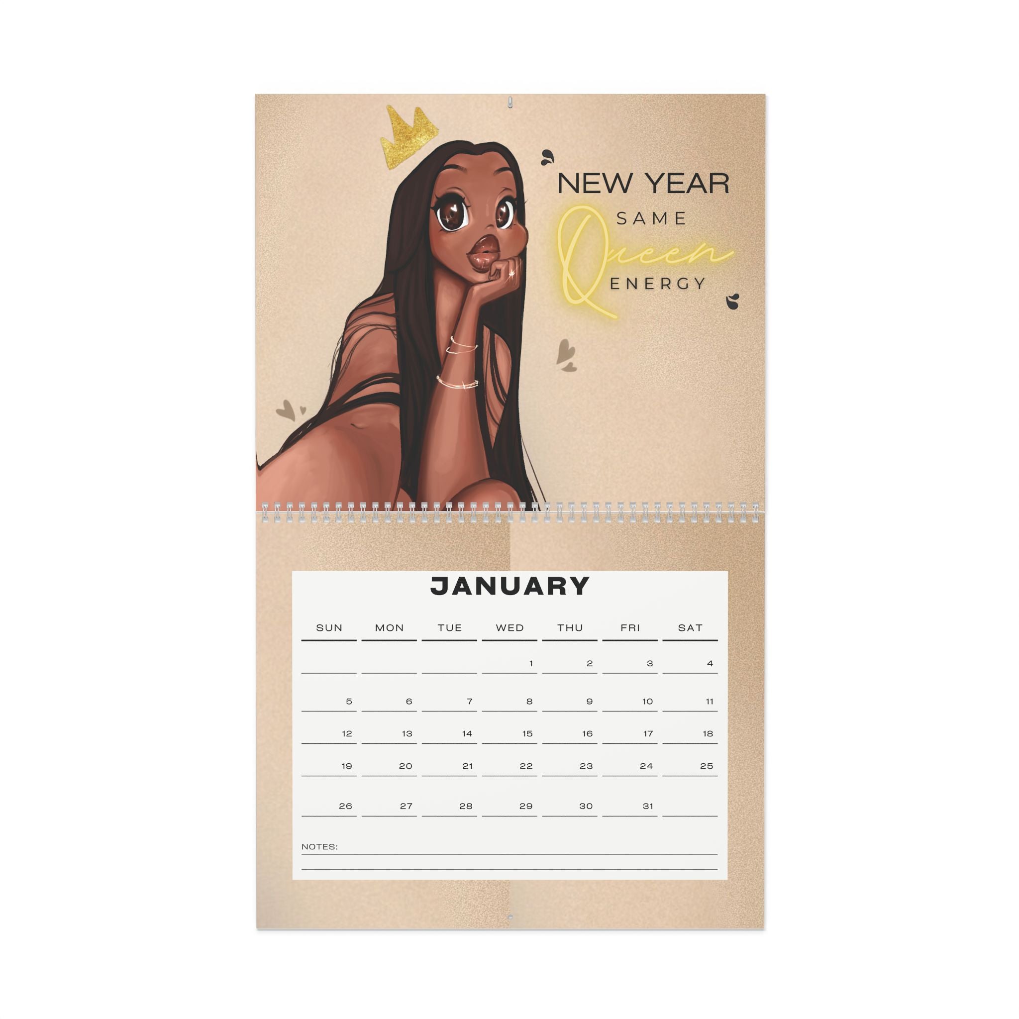 2025 Wall Calendar: Crown Me All 2025 with RawSueshii