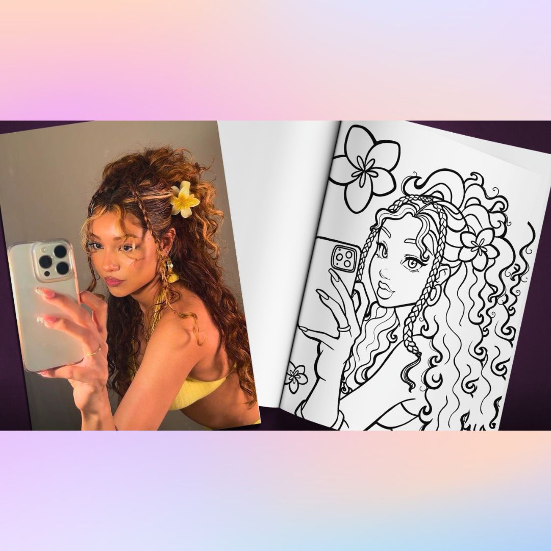 🎨✨ Exclusive Custom Coloring Page Portrait – Hand-Drawn by RawSueshii | Limited Spots