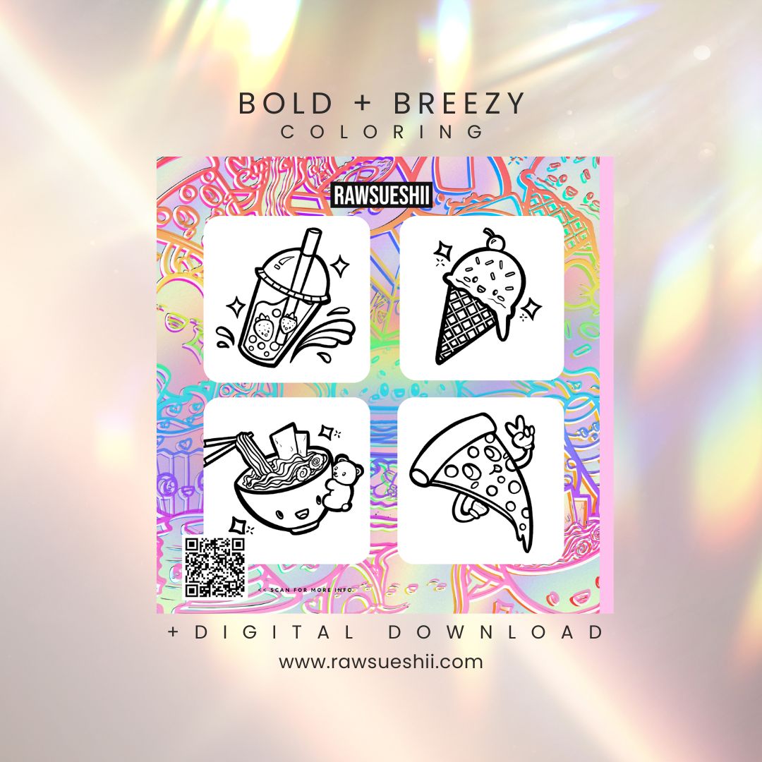Kawaii Tingz Coloring Book (6x6) – Physical Book + Digital Bonus