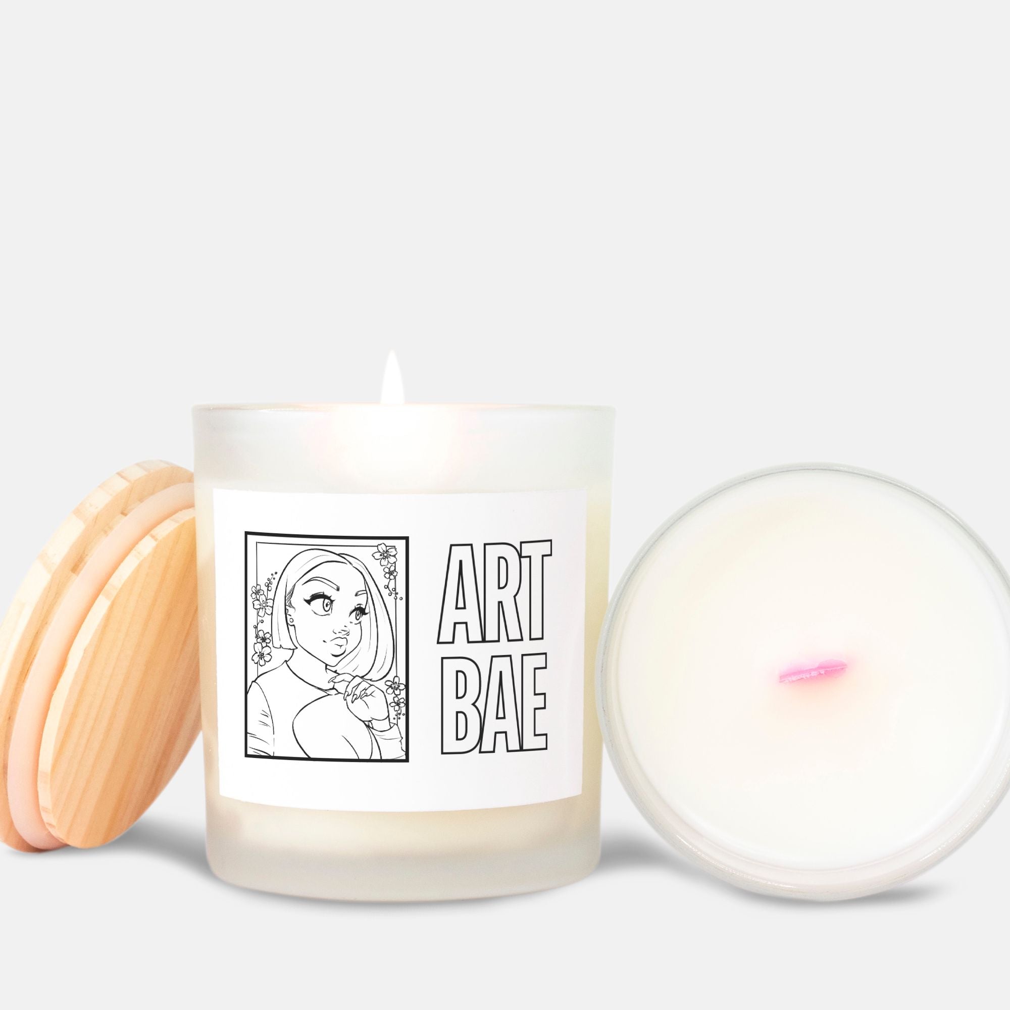 ART BAE (Pink Wick) Frosted Candle by RawSueshii - RawSueshii