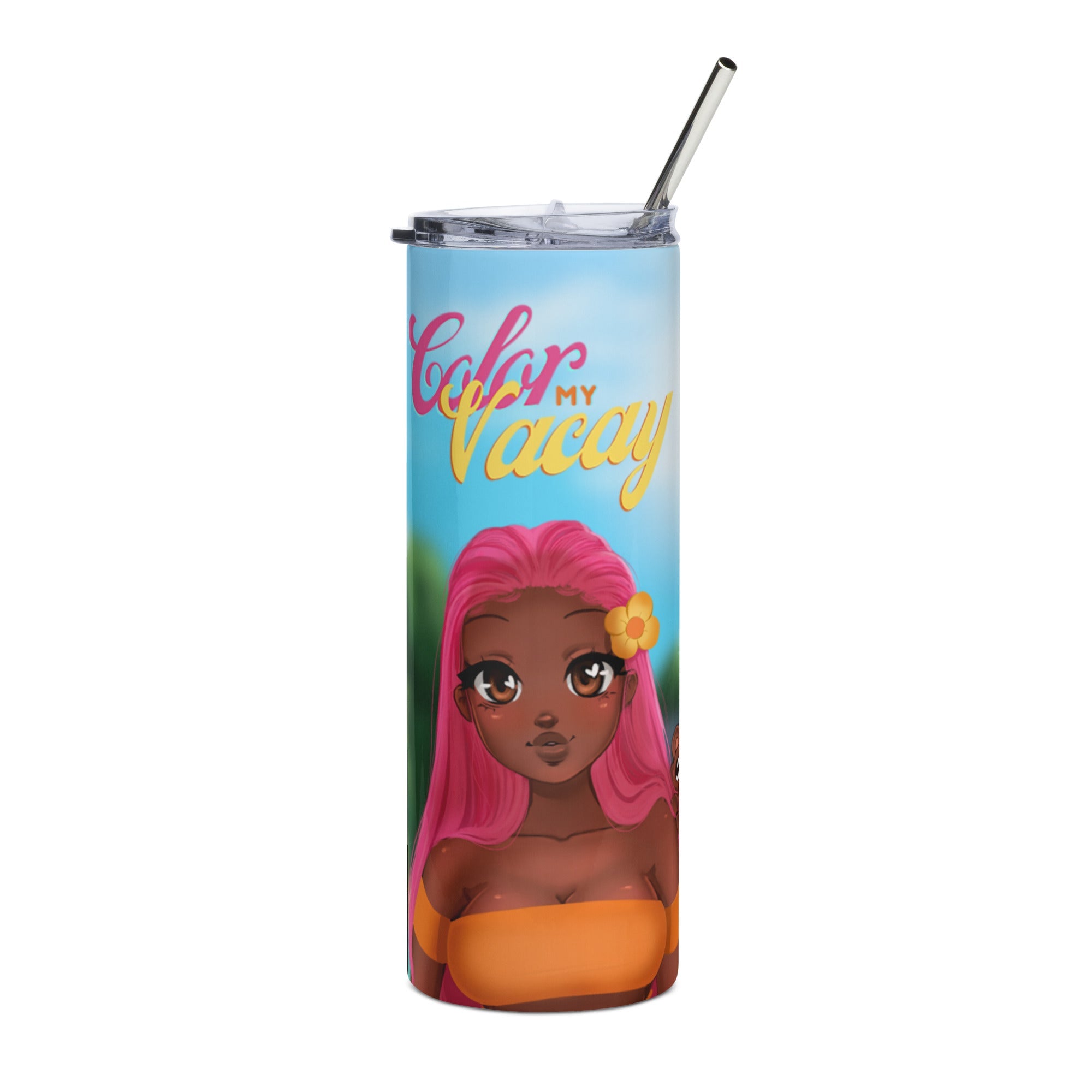 Color My Vacay Stainless steel tumbler - RawSueshii