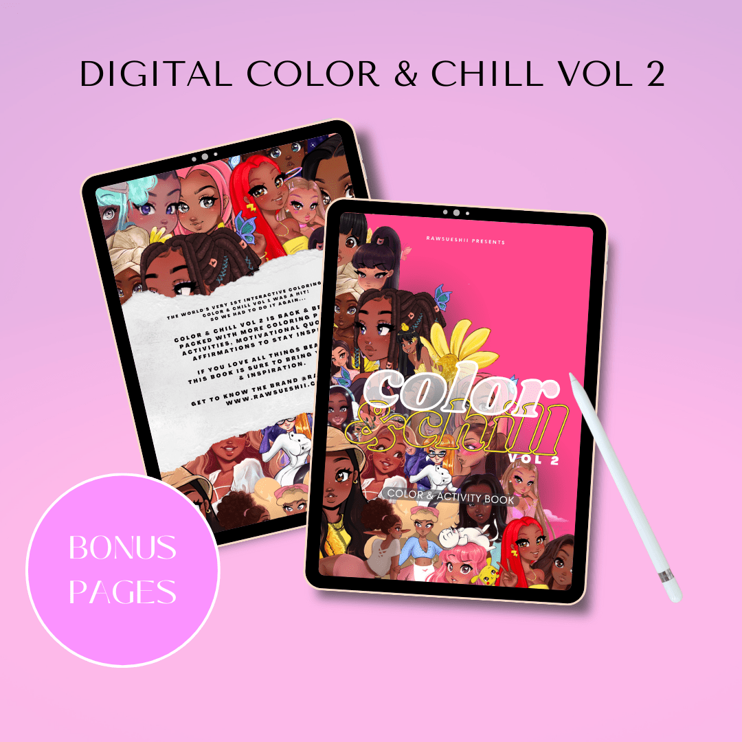 DIGITAL Coloring Book BUNDLE w/EXCLUSIVE BONUS PAGES - RawSueshii