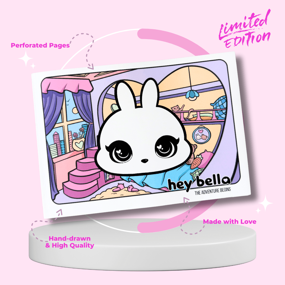 Hey Bella: The Adventure Begins - Cute & Calm Coloring Book | Limited Edition - RawSueshii