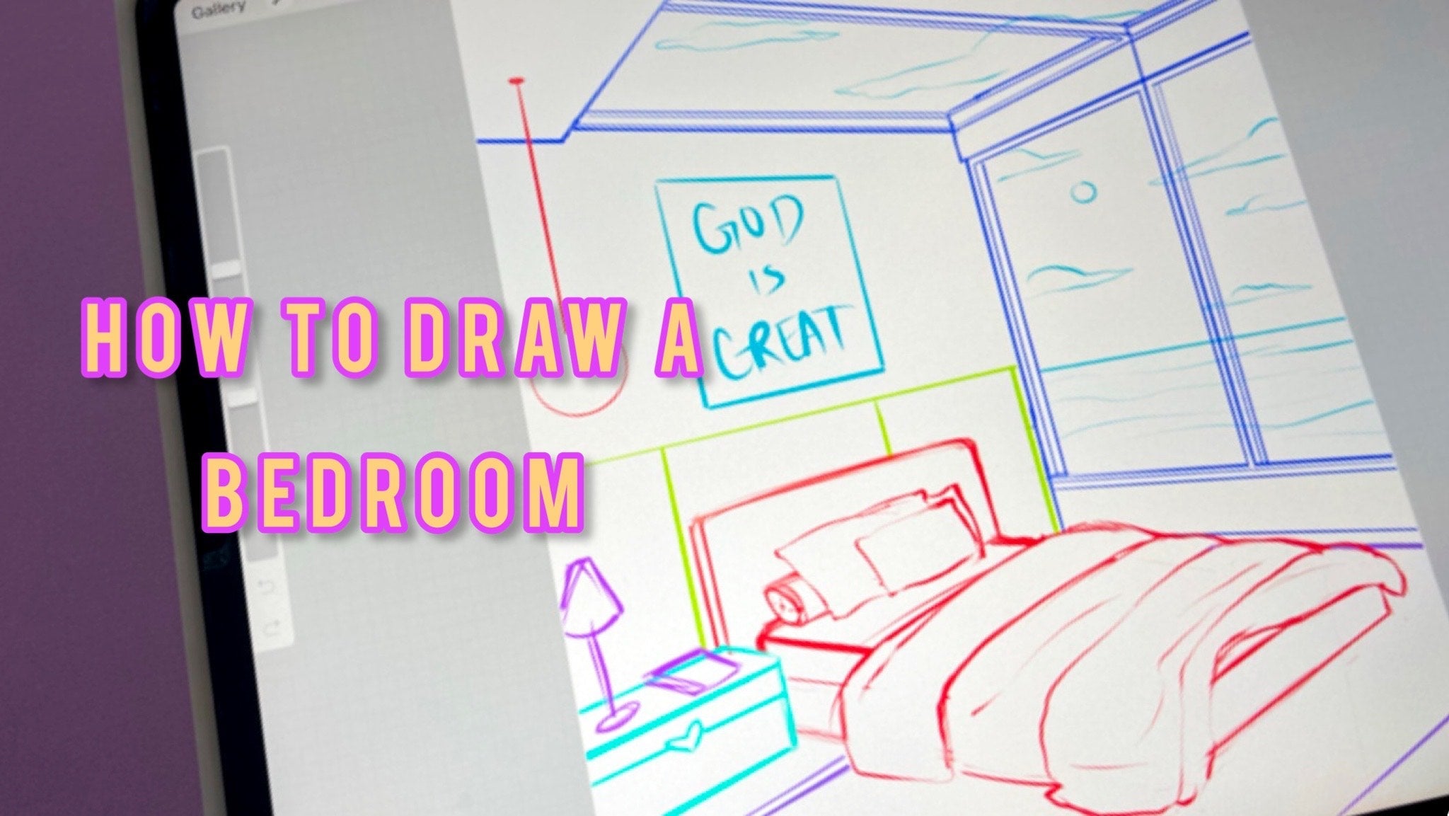 How to Draw a Bedroom ✍🏽🛏️ - Video Tutorial - RawSueshii