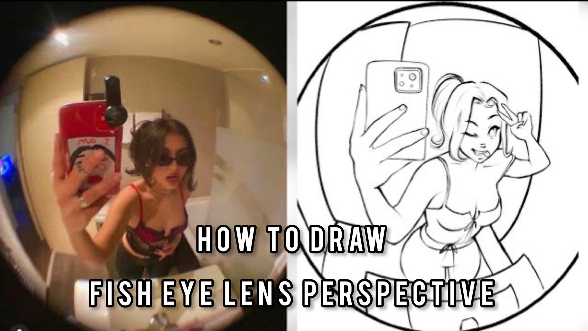 How to Draw Fish Eye Lens Perspective - Video Tutorial - RawSueshii