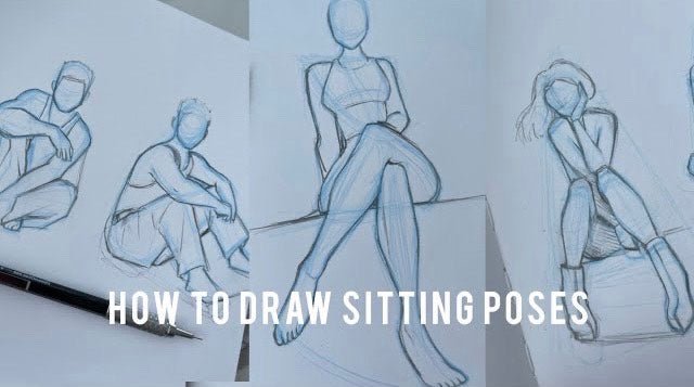 Sitting Drawing Poses Woman Sitting Pose Model Girl Line Art Grafik