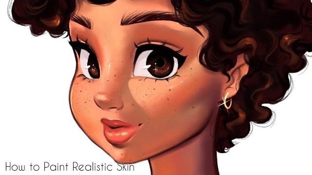 How to Paint Realistic Skin + Curly Hair - Video Tutorial - RawSueshii