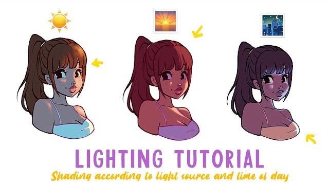 How to Shade According to Light Source and Time of Day - Video Tutorial - RawSueshii