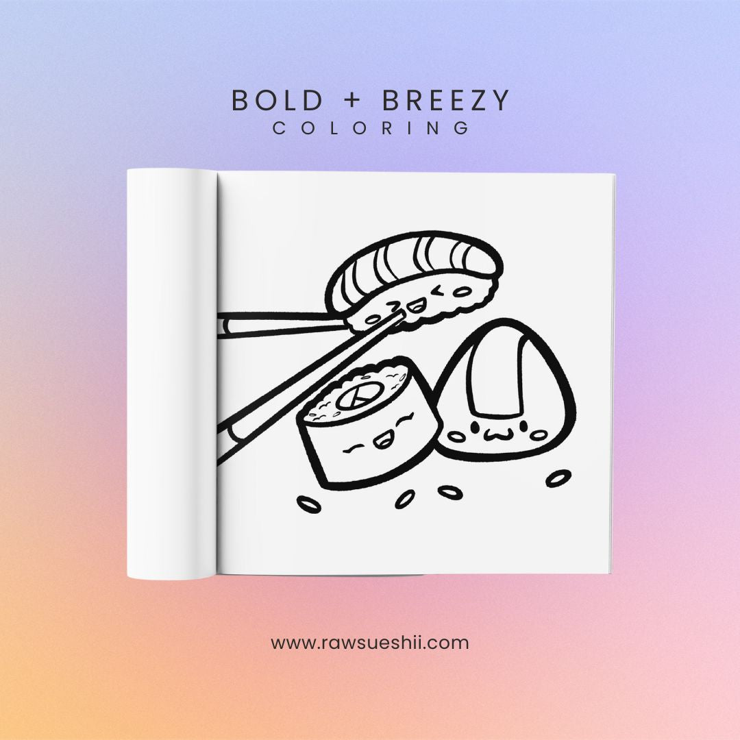 Kawaii Tingz Coloring Book (6x6) – Physical Book + Digital Bonus