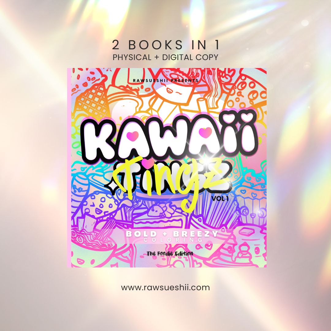 Kawaii Tingz Coloring Book (6x6) – Physical Book + Digital Bonus - RawSueshii