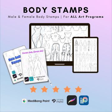 Male & Female Body Stamp Set by RAWSUESHII - RawSueshii