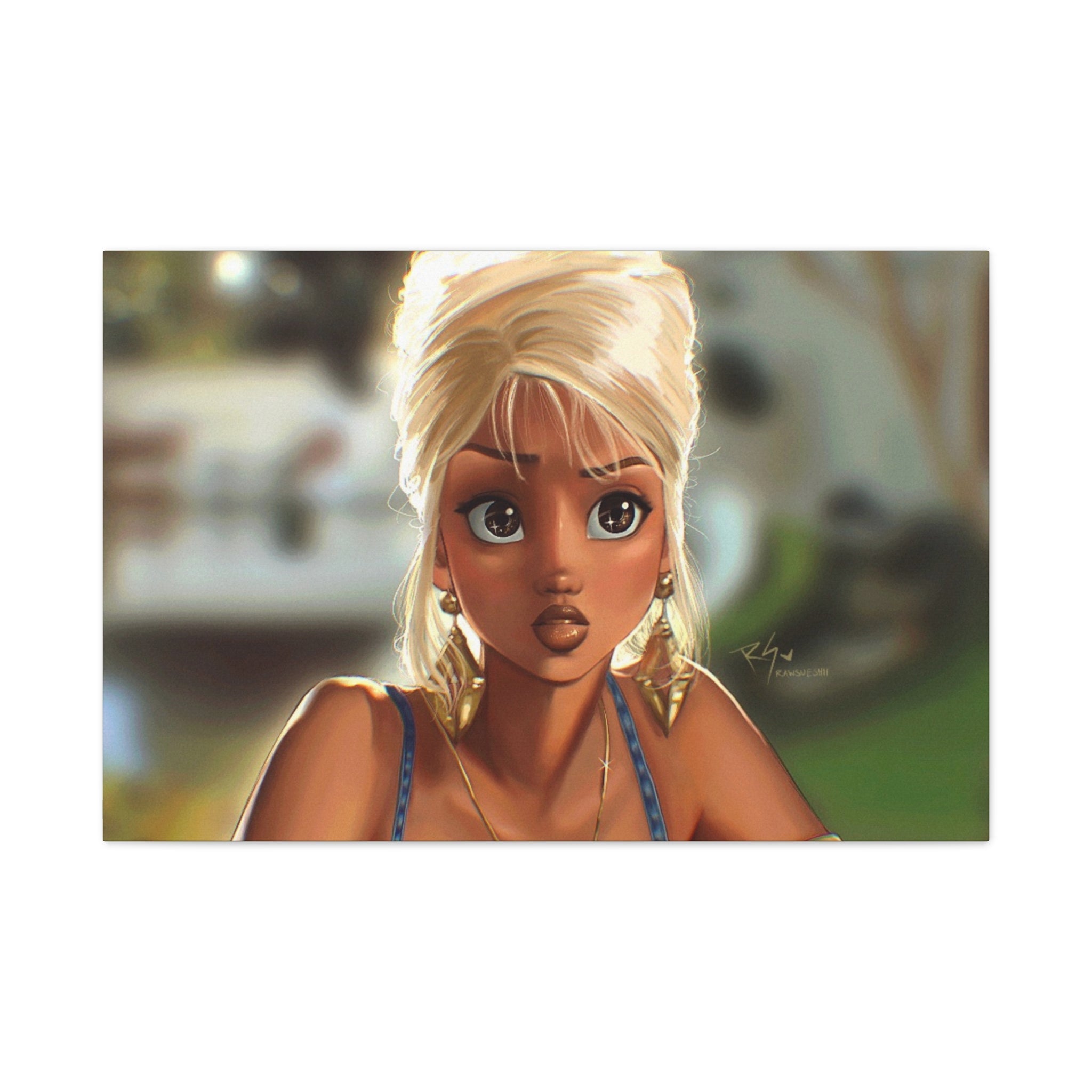 "Niecy" Halle Berry - Nostalgic 90s Matte Canvas, Stretched, 1.25" - RawSueshii