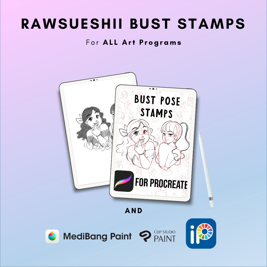 RawSueshii Bust Pose Stamp Set for ALL ART PROGRAMS - RawSueshii