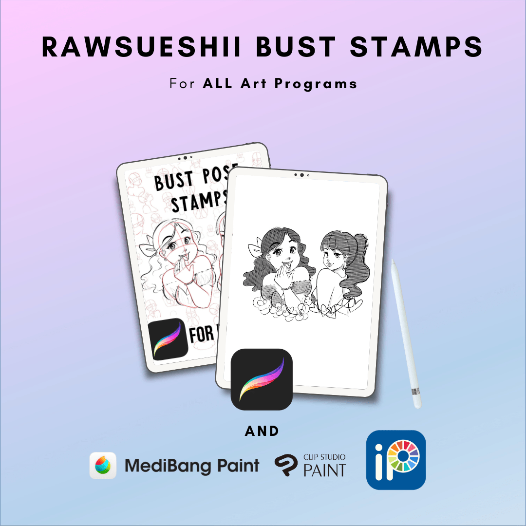 RawSueshii Bust Pose Stamp Set for ALL ART PROGRAMS - RawSueshii