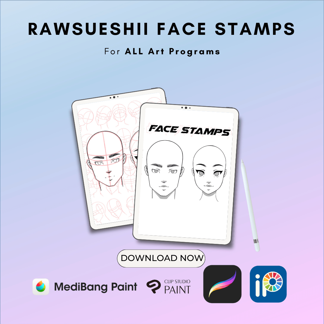 RawSueshii Face Stamp Set for ALL ART PROGRAMS - RawSueshii