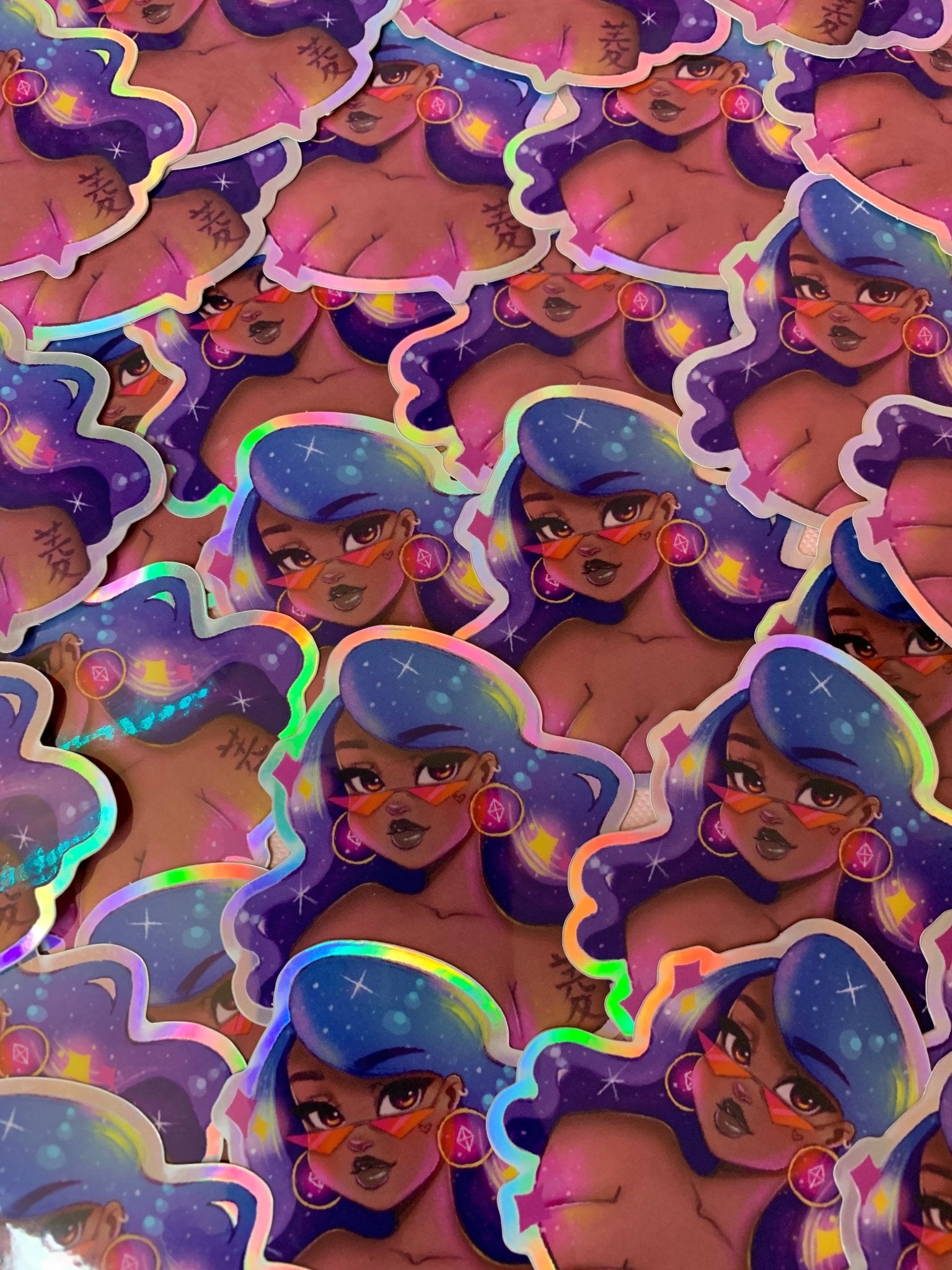 Diamond Babe Holographic Stickers - RawSueshii