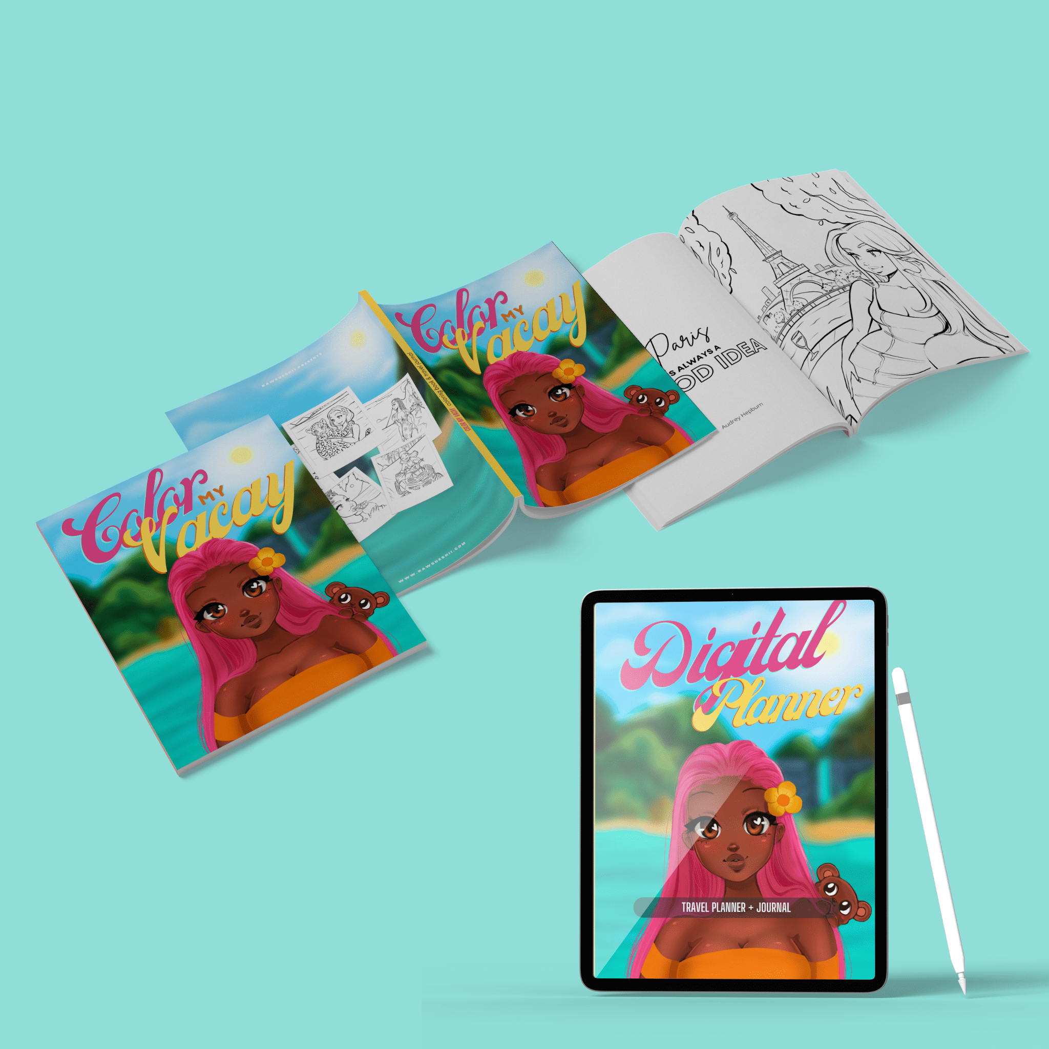 PRE-ORDER Color My Vacay Coloring Book | RawSueshii by Christina Lorré - RawSueshii