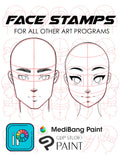 RawSueshii BUNDLE: Face Stamp & Bust Pose Set for Procreate & ALL OTHER ART PROGRAMS - RawSueshii