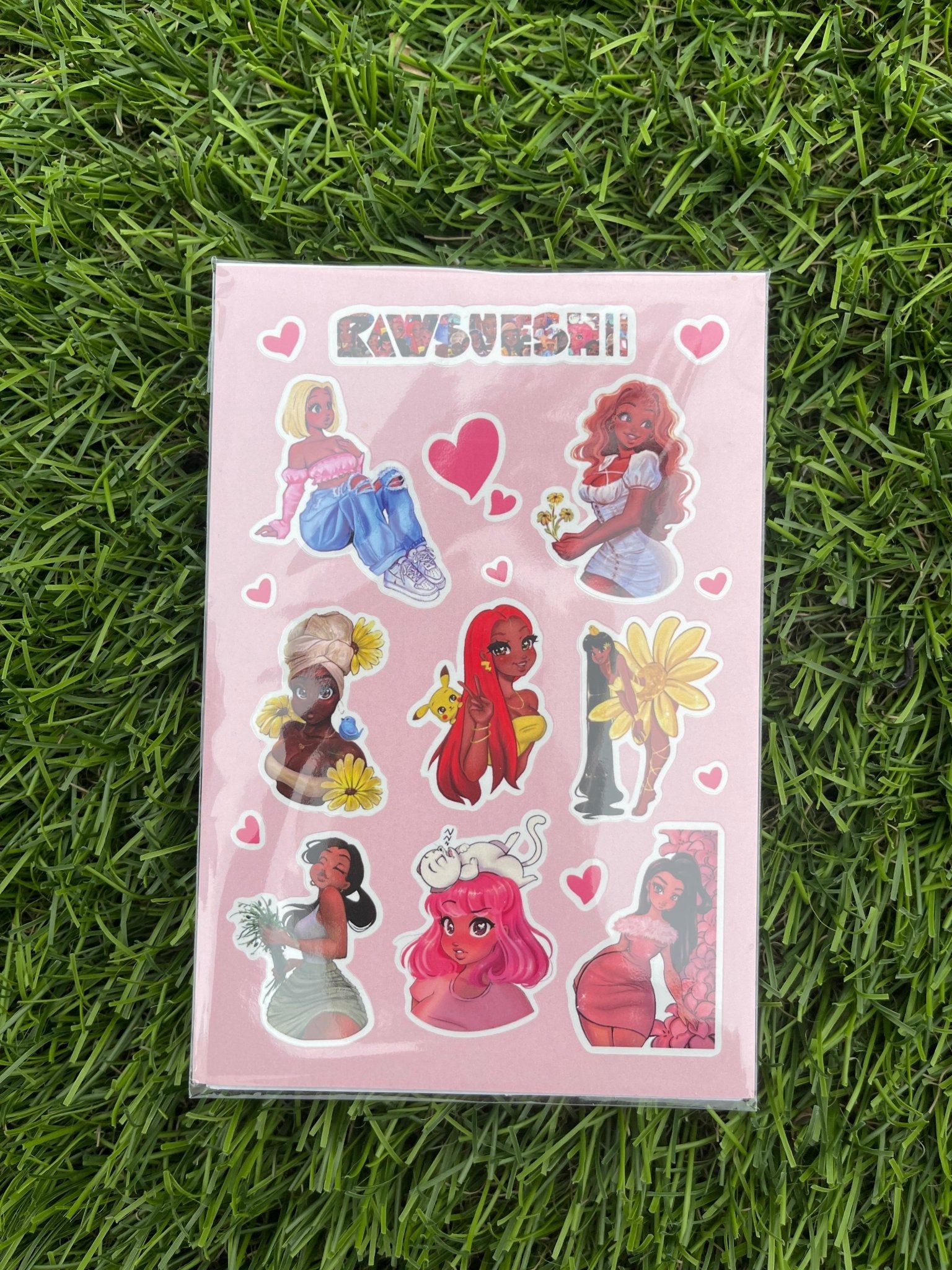 Strawberry Shortcake Sticker Sheet (Pink Background) - RawSueshii